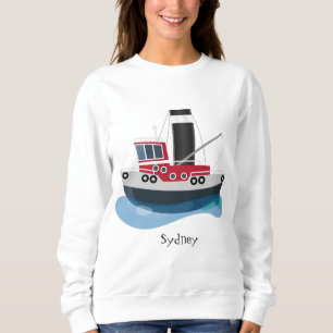 Sweatshirt Illustration d'un bateau à chalutier mignon