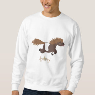 Sweatshirt Illustration d'un poney de Shetland mignon