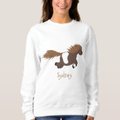 Sweatshirt Illustration d'un poney de Shetland mignon (Devant)