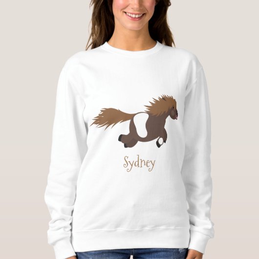 Sweatshirt Illustration d'un poney de Shetland mignon (Devant)