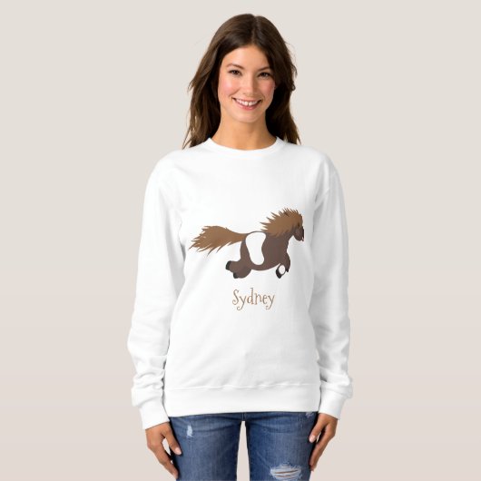 Sweatshirt Illustration d'un poney de Shetland mignon (Devant entier)