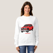 Sweatshirt Illustration d'une camionnette rouge mou (Devant entier)