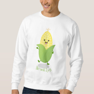 Sweatshirt Illustration d'une caricature de maïs joyeux