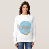 Sweatshirt Illustration d'une mignonne raie manta et de bulle (Devant entier)