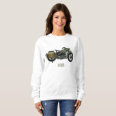 Sweatshirt Illustration d'une moto de croiseur militaire (Devant entier)