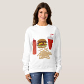 Sweatshirt Illustration Fast Food Burger Fries (Devant entier)