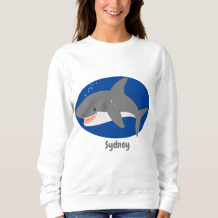 Sweatshirt Illustration joyeuse du grand requin blanc