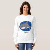 Sweatshirt Illustration joyeuse du grand requin blanc (Devant entier)