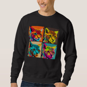 Sweatshirt Illustration Pop de Lynx Animal Coloré Femmes Homm