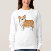 Sweatshirt Illustration Red Pembroke Welsh Corgi Cute Dog (Devant)