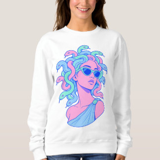 Sweatshirt Illustration Rétro‑Pop Méduse – Lunettes de soleil