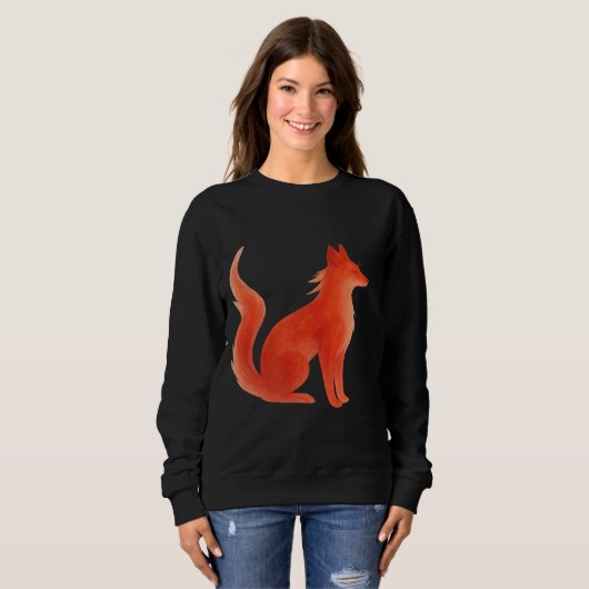 Sweatshirt Illustration Serene Watercolor Fox (Devant entier)