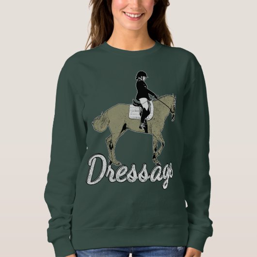 Sweatshirt Illustration Vintage de l'épreuve équestre. (Devant)