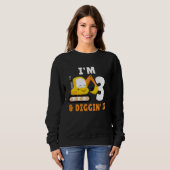 Sweatshirt I'm 3 And Digging It 3nd Birthday Party Constructi (Devant entier)