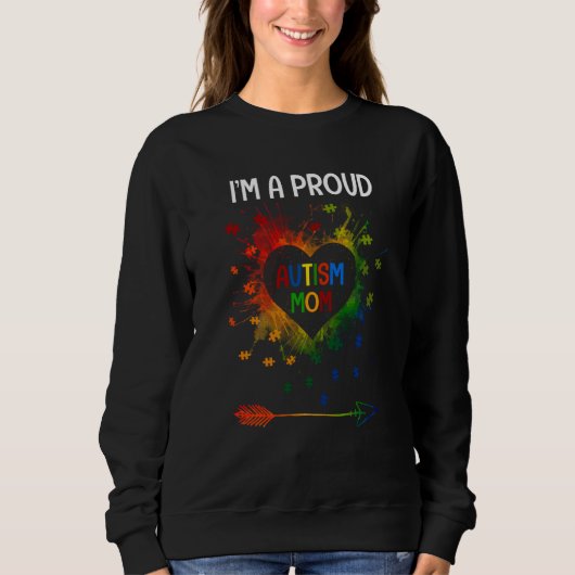 Sweatshirt I'm A Proud Autism Mom Autism Awareness Month Moth (Devant)