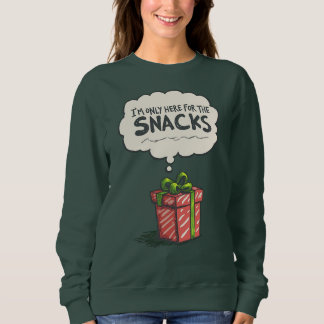 Sweatshirt I'm Only Here For The Snacks, Grinch Mode Xmas