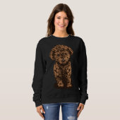 Sweatshirt Image Brown Poodé Chien Chien (Devant entier)