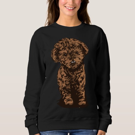 Sweatshirt Image Brown Poodé Chien Chien (Devant)