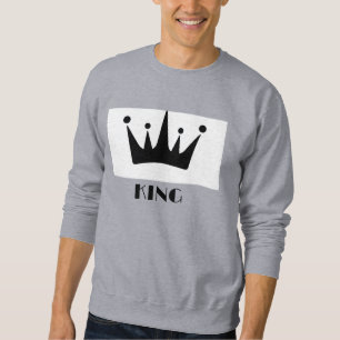 Sweatshirt Image Couronne noire de King personnalisées Gris d