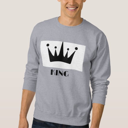 Sweatshirt Image Couronne noire de King personnalisées Gris d (Devant)