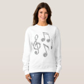 Sweatshirt Image de mot de note de musique (Devant entier)
