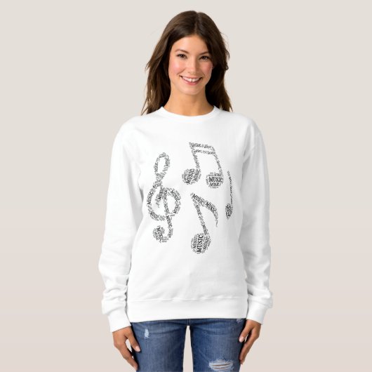 Sweatshirt Image de mot de note de musique (Devant entier)