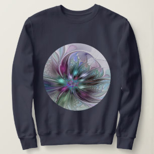 Sweatshirt Imaginaire coloré Abstrait Fleur fractale moderne