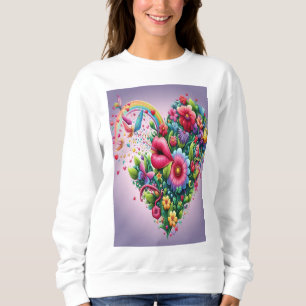 Sweatshirt Imaginaire en fleurs enchanté