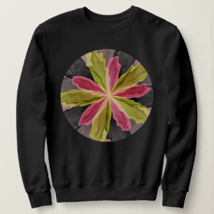 Sweatshirt Imaginaire rose vert anthracite Fleur Fractal Art