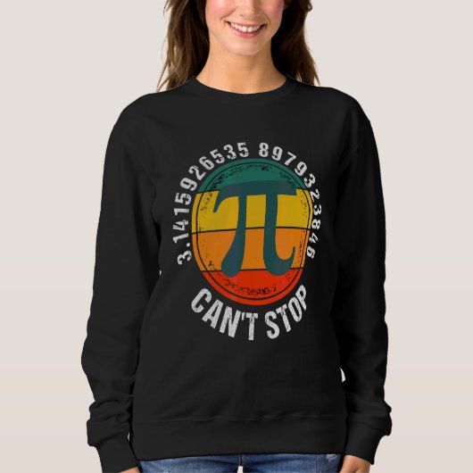 Sweatshirt Impossible d'arrêter Pi Retro Sunset Math Pi Day C (Devant)