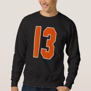 Sweatshirt Impression au dos Orange Bloc Sport Numéro 13 Pour