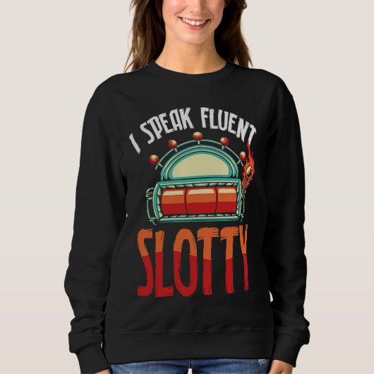 Sweatshirt Impression au verso Je parle couramment la machine (Devant)
