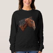 Sweatshirt Impression de portrait de cheval Quarab (Devant)