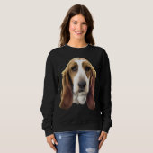Sweatshirt Impression de portrait de chien Basset Hound (Devant entier)