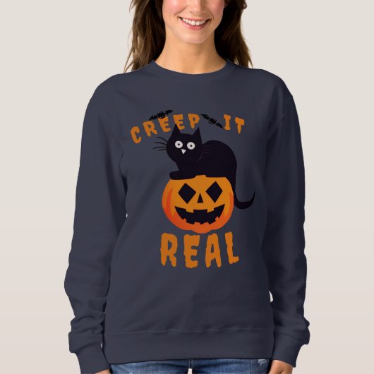 Sweatshirt Impression graphique 'Creep It Real' Halloween Cha (Devant)