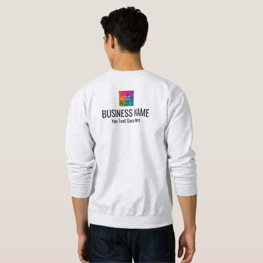 Sweatshirt Impression recto verso Travail Uniforme Mens Cendr (Dos entier)