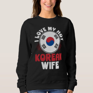 Sweatshirt Imprimé au dos J'aime ma femme coréenne sexy