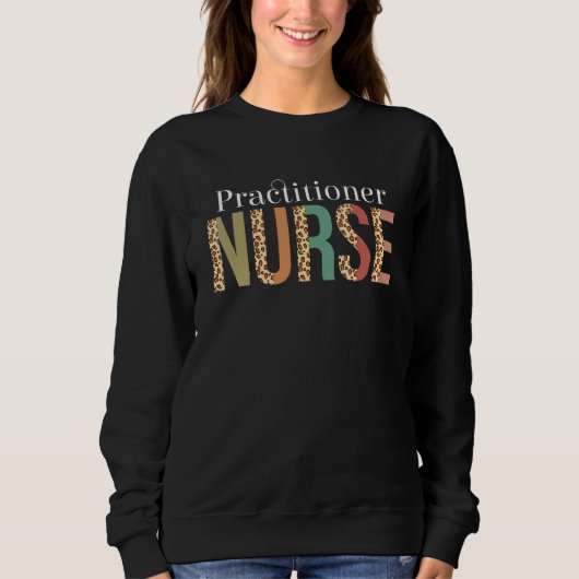 Sweatshirt Imprimé d'infirmière praticienne léopard pour étud (Devant)