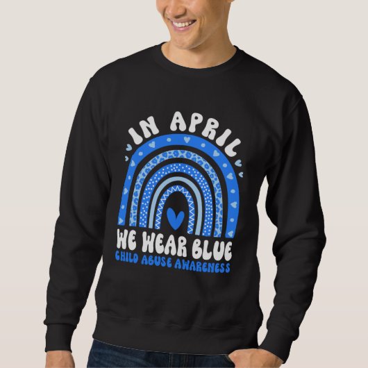 Sweatshirt In April We Wear Blue Child Abuse Prevention Aware (Devant)
