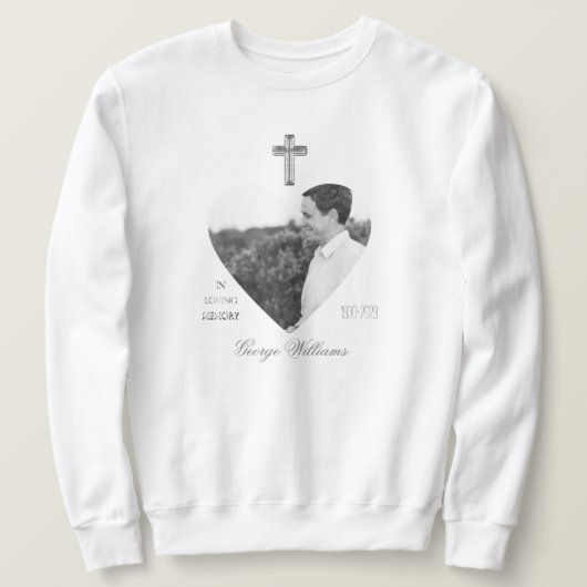 Sweatshirt In Love Mémoire Croix forme coeur (Design devant)