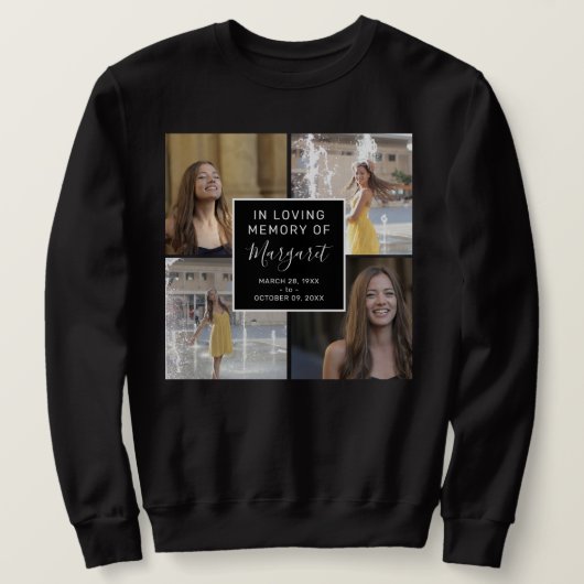 Sweatshirt In Love Memory Funeral Memorial 4 Photo Collage (Design devant)