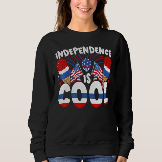 Sweatshirt Independence Is Cool Blue White Red Ice Cream Cone (Devant)