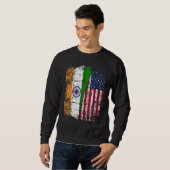 Sweatshirt India USA Flag - Indian American (Devant entier)