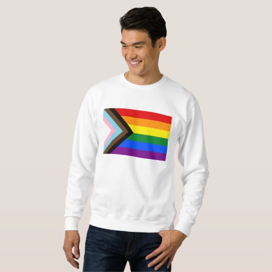 Sweatshirt Indicateur de fierté de progression LGBTQ+ (Devant entier)