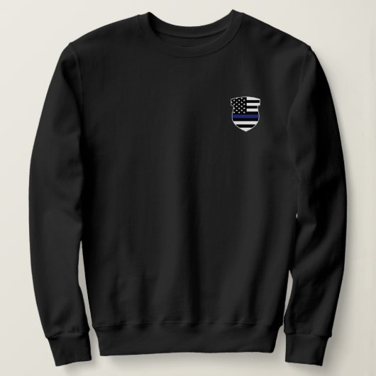 Sweatshirt Indicateur de l'officier de police Léger Ligne ble (Design devant)