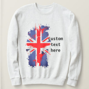 Sweatshirt Indicateur Vintage Uk personnalisé Rouge Bleu Blan