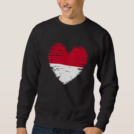 Sweatshirt Indonésie Coeur Drapeau indonésien Pride indonésie (Devant)