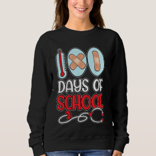 Sweatshirt Infirmière 100 Jours D'Amour À L'École Stethoscope