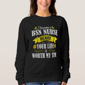 Sweatshirt Infirmière BSN Citation Tournesol Diplôme Médical