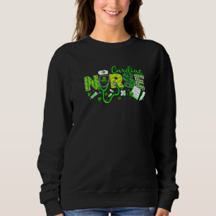 Sweatshirt Infirmière Cardiaque St. Patricks Day Love Stethos